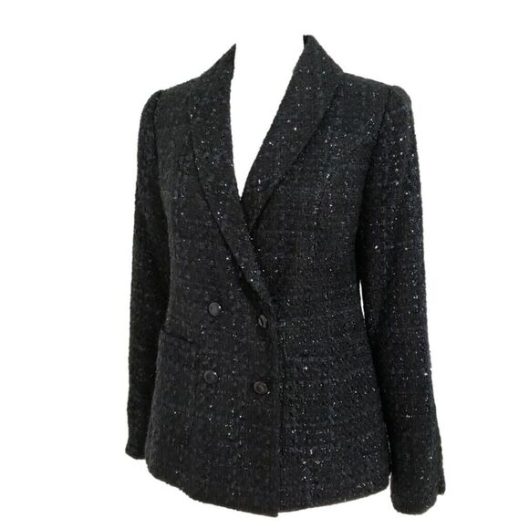 Pendleton Jacket Metallic Tweed Boucle Black Blazer Shawl Collar Sz 6 NWT - Picture 1 of 10